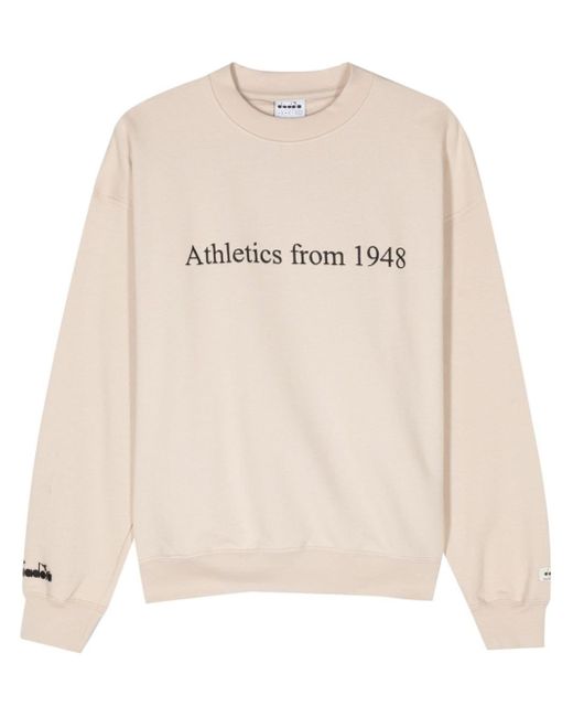 Diadora Sweatshirt mit Slogan-Stickerei in Natural für Herren