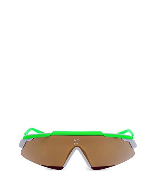 Nike Green Marquee Edge Mirrored Sunglasses for men