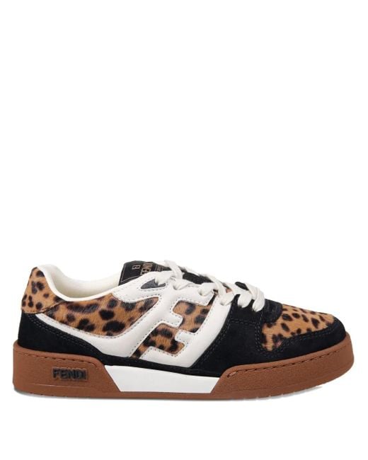 Fendi Brown Leopard-Print Sneakers