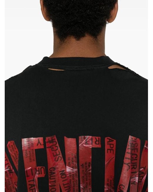Balenciaga Black Security Tape Logo T-Shirt