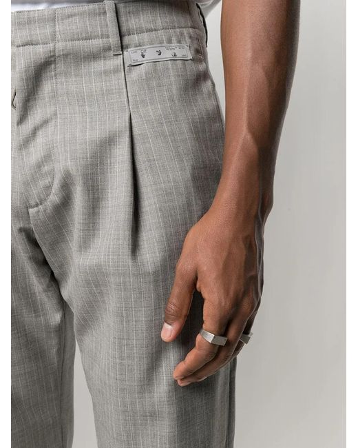 Off-White c/o Virgil Abloh Gray Checked Tailored Trousers for men