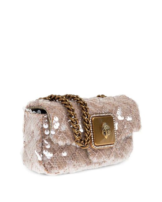 Kurt Geiger Natural Nano Long Pimlico Sequin-Embellish Shoulder Bag
