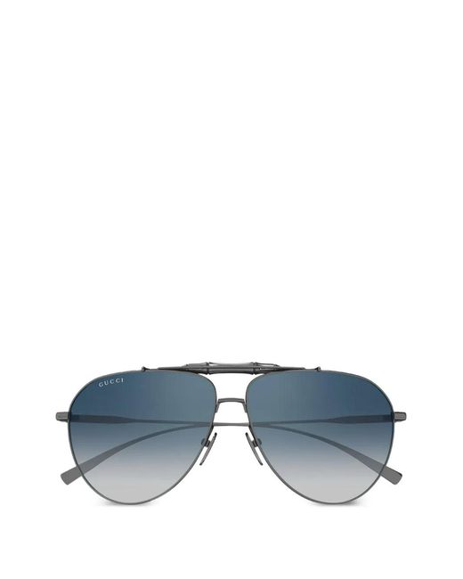 Gucci Blue Pilot-Frame Sunglasses for men