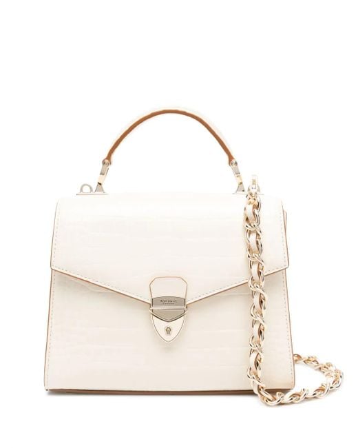 Aspinal Natural Midi Mayfair Top-Handle Bag