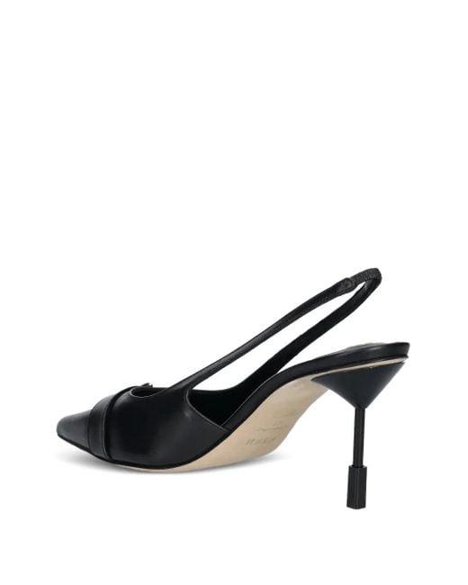 MSGM Black Slingback Leather Pumps