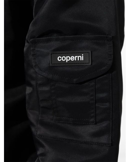 Coperni Black Gathered-Hem Bomber Jacket