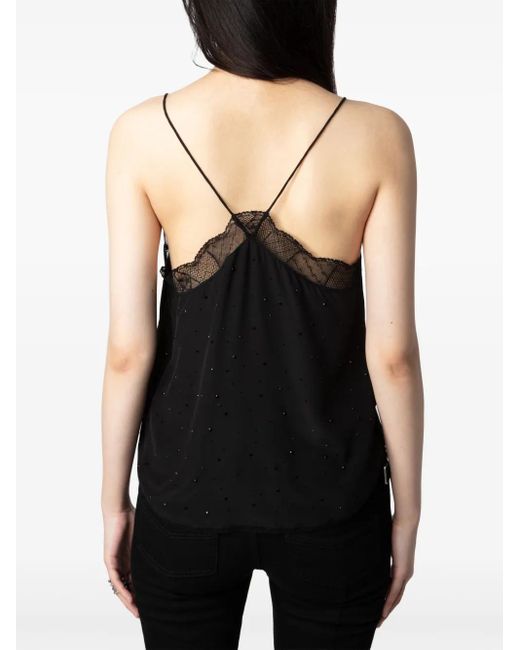 Zadig & Voltaire Christy Zijden Top in het Black
