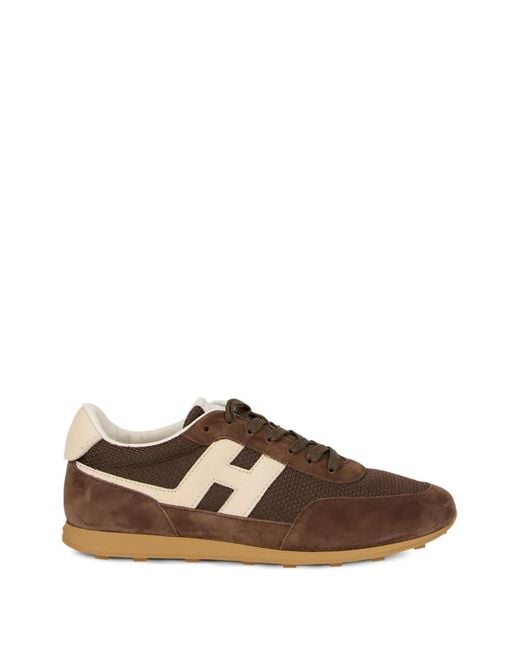 Hogan Brown Athletic Sneakers for men