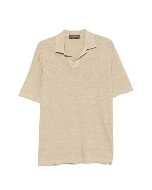 FILIPPO DE LAURENTIIS Natural Short-Sleeved Polo Shirt for men