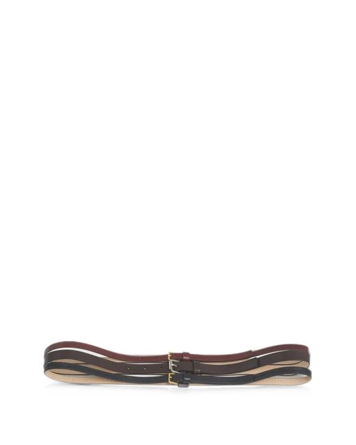 Marni White Ceinture En Cuir Triple Brin Rouge, Et Noir
