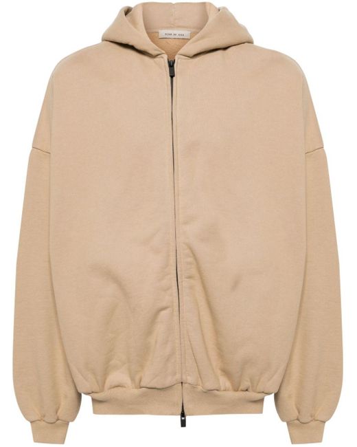 Long-sleeve cotton hoodie di Fear Of God in Natural da Uomo