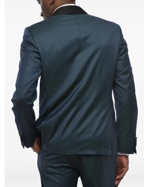 Corneliani Blue Satin Shawl-Lapel Suit for men