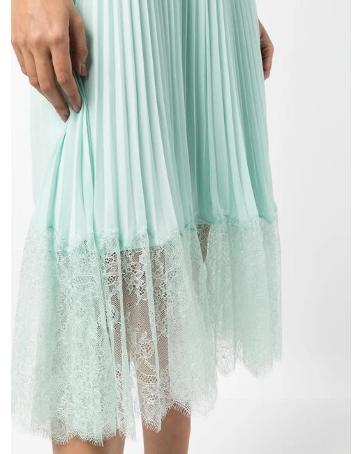 Self-Portrait Blue Chiffon Crossover Midi Dress