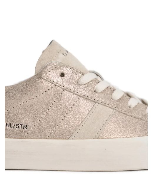 Date White Hill Low Glitter-Panel Sneakers
