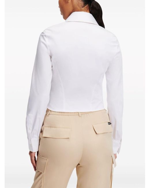 Karl Lagerfeld White Slim-fit Poplin Shirt