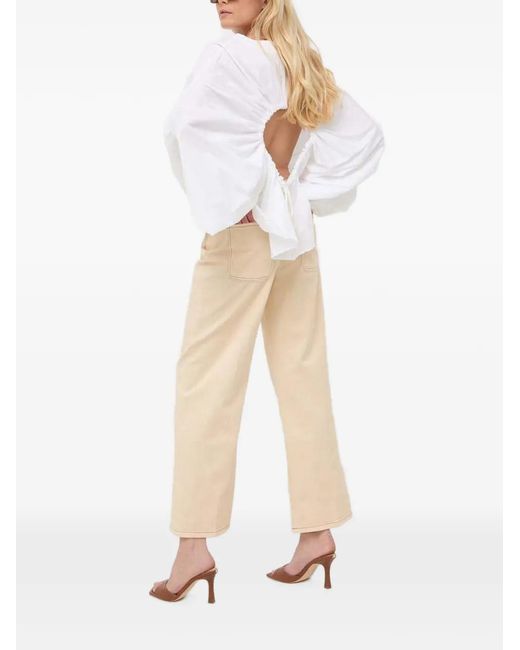 Beatrice B. Natural Logo-Patch Jeans