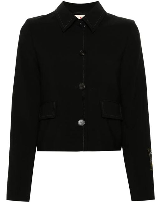 Marni Black Contrast-Stitching Jacket