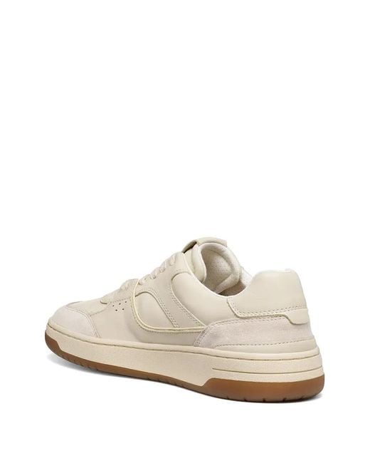 Geox White Sedral Court Panelled Lace-Up Sneakers for men