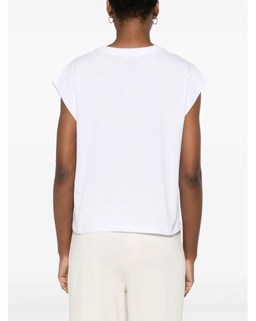 Twinset White Lace-Detail T-Shirt