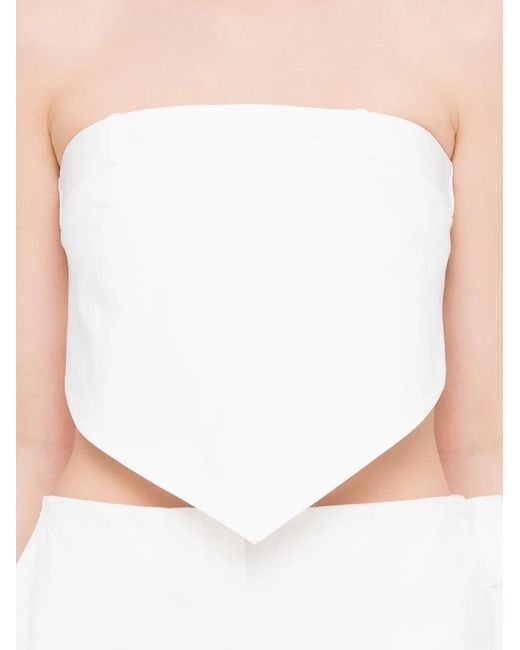 MEDEA White Deconstructed Pointed-Hem Top