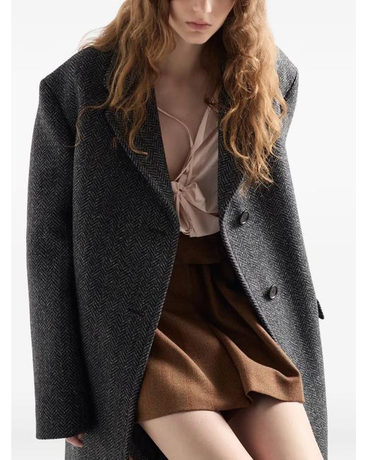 Prada Brown Elastic-Waistband Mini Skirt