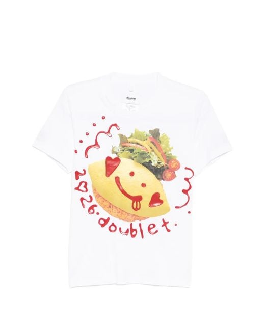 Doublet White Printed Message T-Shirt for men