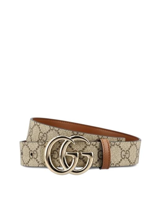 Gucci Natural Gg Marmont Motif Buckle Belt