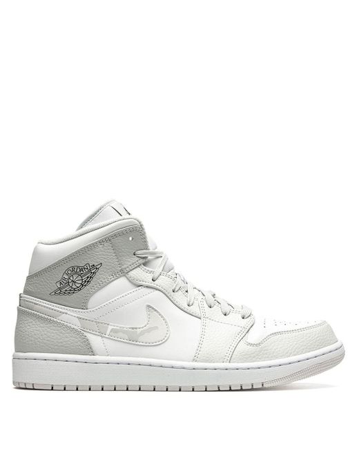 Nike Leer Air 1 Mid Sneakers in het Wit voor heren - Lyst