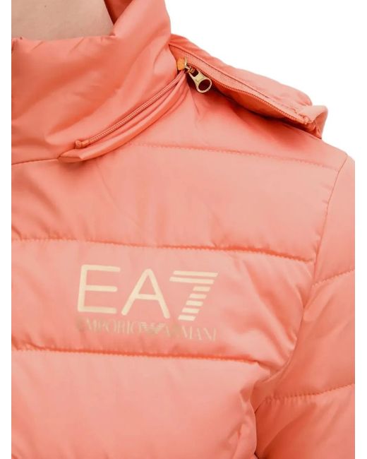 EA7 Red Veste Matelassée À Logo Imprimé