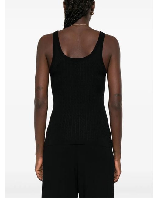Elisabetta Franchi Black Wool Blend Tank Top