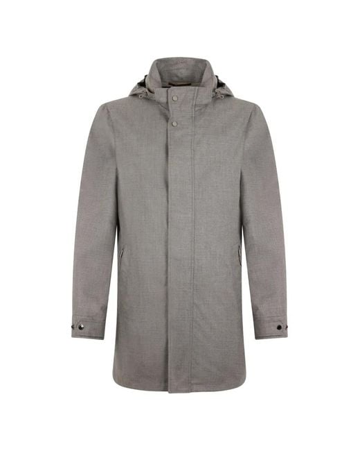Chaqueta Con Capucha Y Botones Moorer de hombre de color Gray