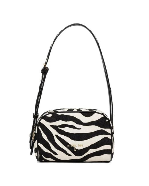 Patrizia Pepe Black Sac Porté Épaule À Imprimé Zébré