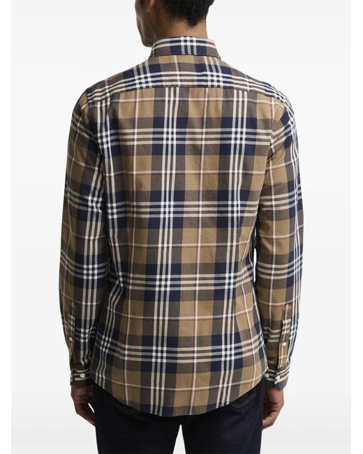 Barbour White Edgar Check-Pattern Button-Down Shirt for men
