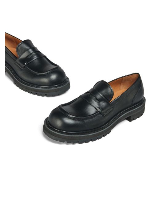Marni Black Penny-slot Leather Loafers
