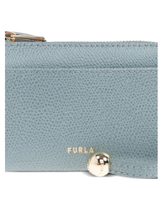 Furla Blue Laura Medium Embossed-Logo Wallet