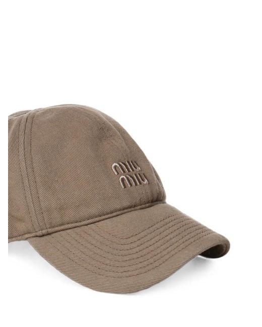 Miu Miu Natural Drill Baseballkappe