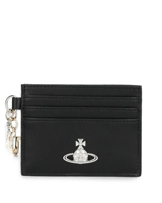 Vivienne Westwood Black Orb-Plaque Charm Card Holder
