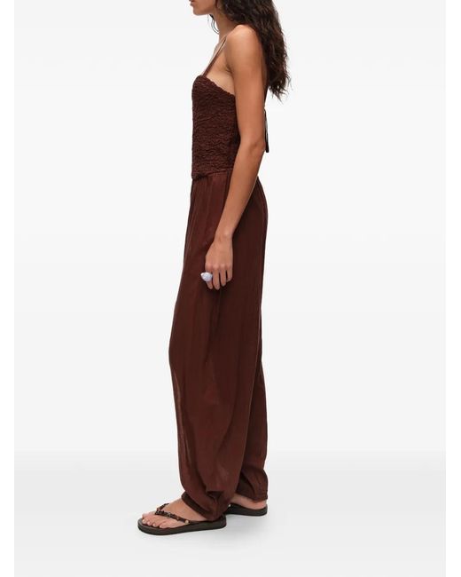 Bimba Y Lola Purple Shirred-Bodice Jumpsuit