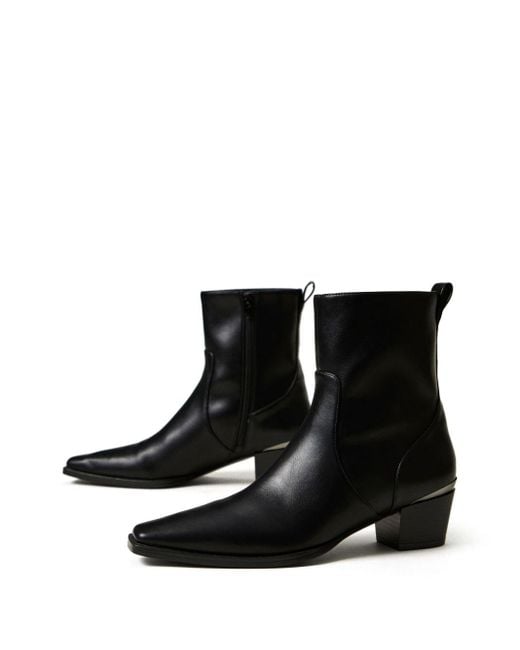 CC Ankle Boots 50mm Beige Black Quilted Lambskin