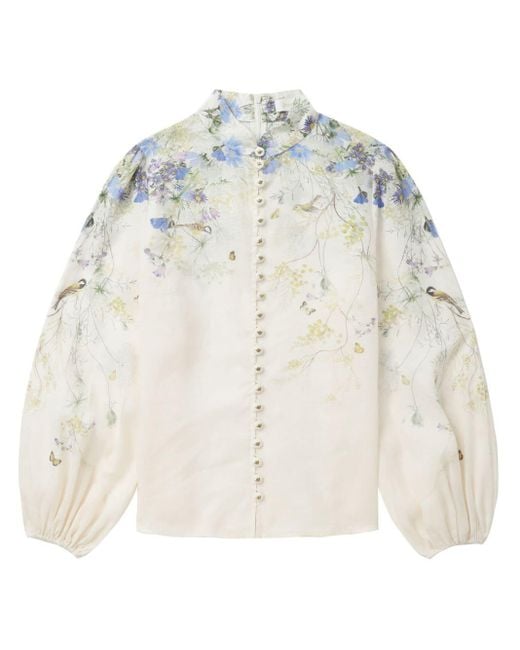 Blusa Harmony con estampado floral Zimmermann de color White