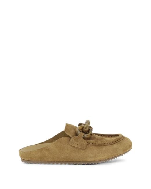 Pedro Garcia Brown Bilma Chain-Link Suede Mules