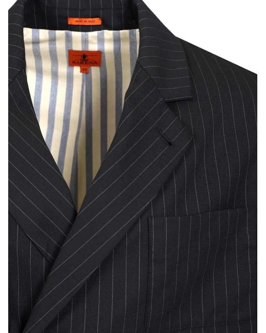 Barena Blue Button Striped Blazer for men