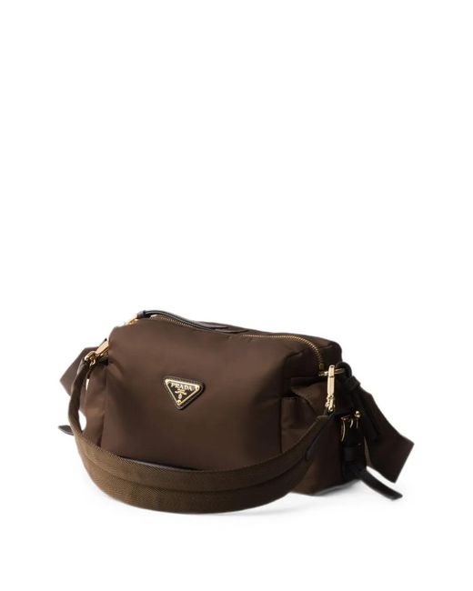 Prada Brown Explore Small Re-Nylon And Leather Shoulder Bag