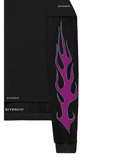 Givenchy Black Flame Print Hoodie for men