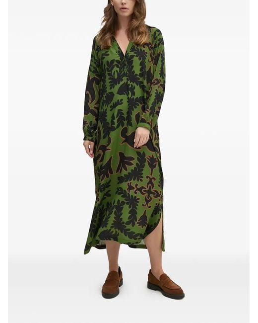 La Petite Francaise Green Reconnue Floral Belt Maxi Dress