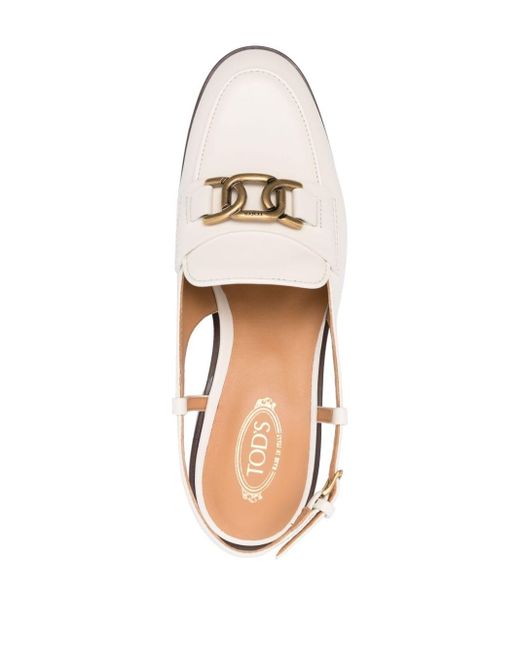 Tod's Natural 30mm Leather Loafers