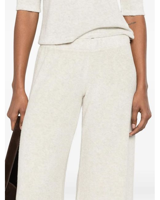 Suzie Kondi White Terry-Cloth Trousers