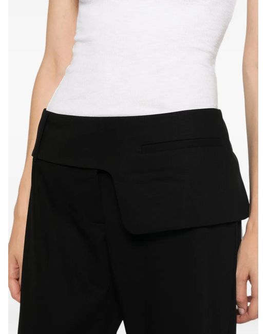 St. Agni Black Belt-Detail Straight-Leg Trousers