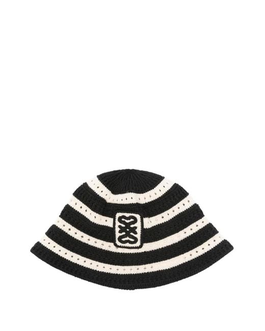 Cappello Bucket A Righe di Sandro in White