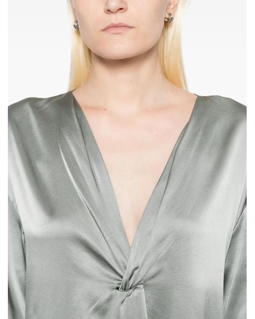 Ruohan Gray Knot Top